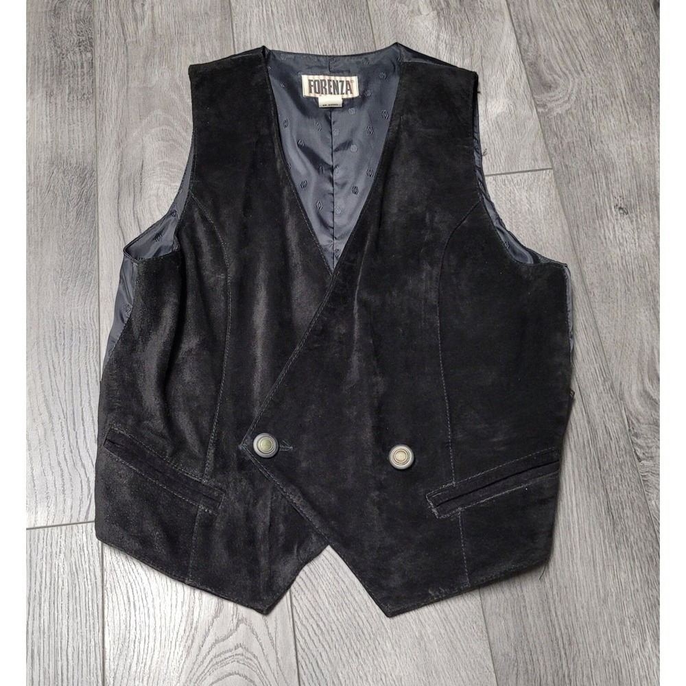Forenza Women's Leather Vest Size M  Black